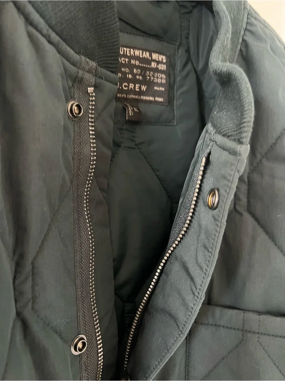 J.Crew Quilted Men's Jacket in Deep Navy Teal - midweight Layer Medium
